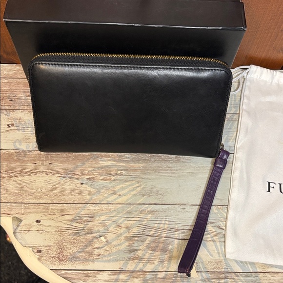 Furla Black Wallet with Purple Accent - Picture 7 of 12